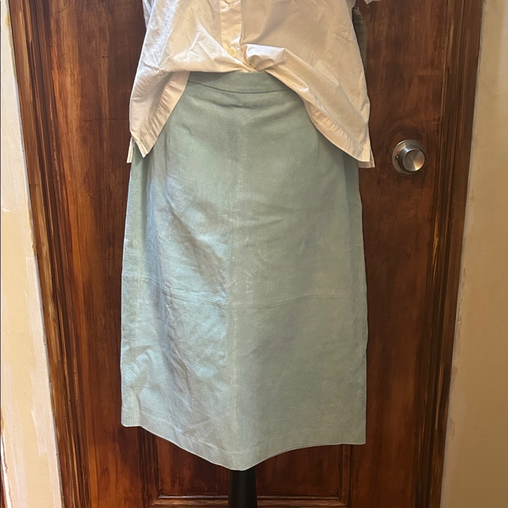 Terry Lewis Classic Luxuries Light Blue Midi Skirt